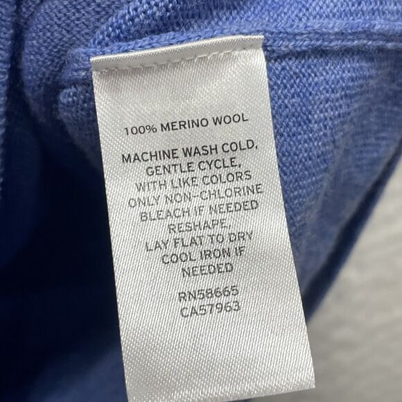 Nordstrom Sweater Mens Extra Large Blue 1/4 Zip Pullover Merino Wool Long Sleeve - Picture 10 of 14